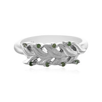 Anillo en plata con Diamante verde I2