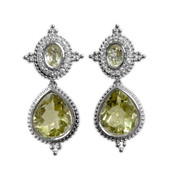Pendientes en plata con Cuarzo del Ouro Verde (Dallas Prince Designs)