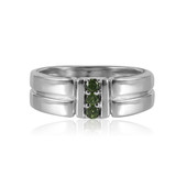 Anillo en plata con Diamante verde I1