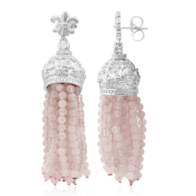 Pendientes en plata con Cuarzo rosa (Dallas Prince Designs)