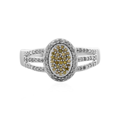 Anillo en plata con Diamante amarillo I4