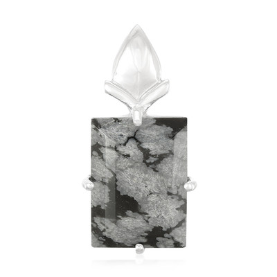 Colgante en plata con Obsidiana Copo de Nieve
