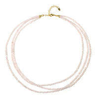 Collar en plata con Cuarzo rosa (Riya)