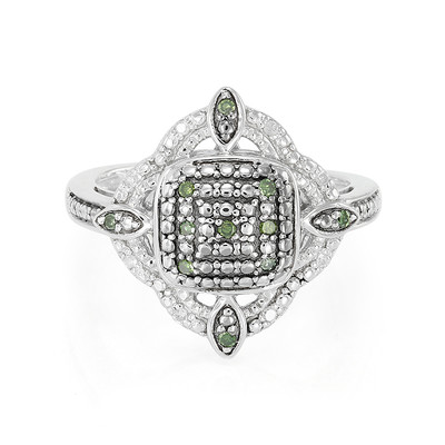Anillo en plata con Diamante verde