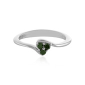 Anillo en plata con Diamante verde I4