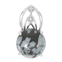 Colgante en plata con Obsidiana Copo de Nieve