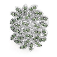 Anillo en plata con Diamante verde