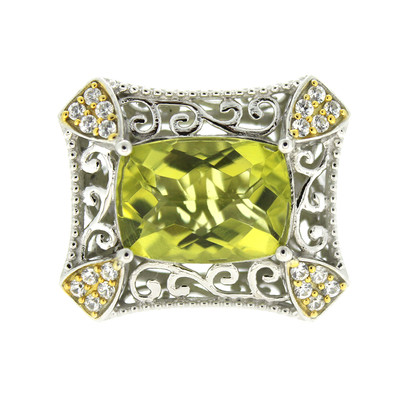 Anillo en plata con Cuarzo del Ouro Verde (Dallas Prince Designs)