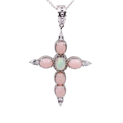 Collar en plata con Ópalo rosa (Dallas Prince Designs)