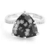Anillo en plata con Obsidiana Copo de Nieve