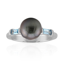 Anillo en plata con Perla cultivada de Tahití (TPC)