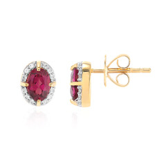 Pendientes en oro con Rubelita