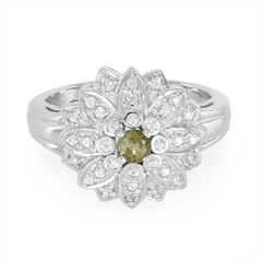 Anillo en plata con Turmalina cuprífera