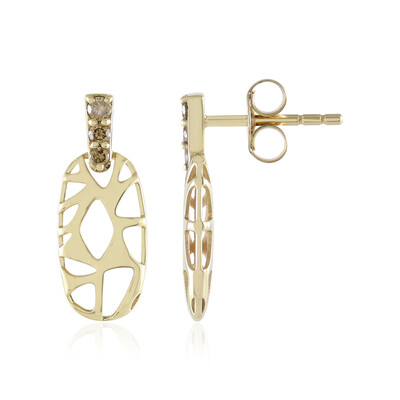 Pendientes en oro con Diamante champán I2 (Ornaments by de Melo)