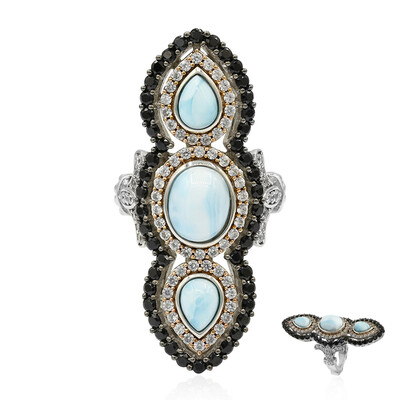 Anillo en plata con Larimar (Dallas Prince Designs)