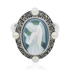 Anillo en plata con Ágata verde