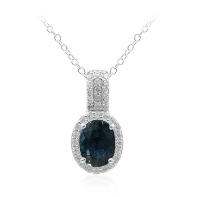 Collar en plata con Topacio azul de Londres