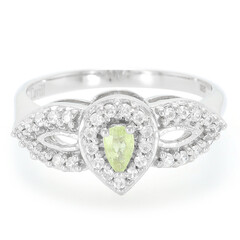 Anillo en plata con Turmalina cuprífera