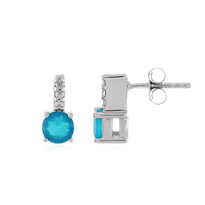 Pendientes en plata con Ópalo azul de Etiopía