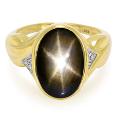 Anillo en oro con Zafiro estrella negra