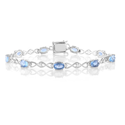 Brazalete en plata con Fluorita de color cambiante