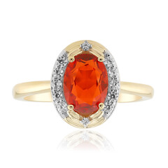 Anillo en oro con Ópalo de fuego AAA de México