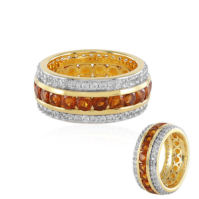 Anillo en plata con Citrino Brandy