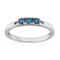 Anillo en platino con Diamante azul SI2