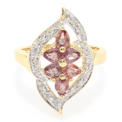 Anillo en oro con Zafiro Padparascha no calentado (AMAYANI)