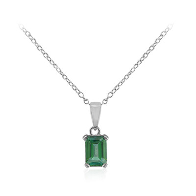 Collar en plata con Topacio verde mariposa