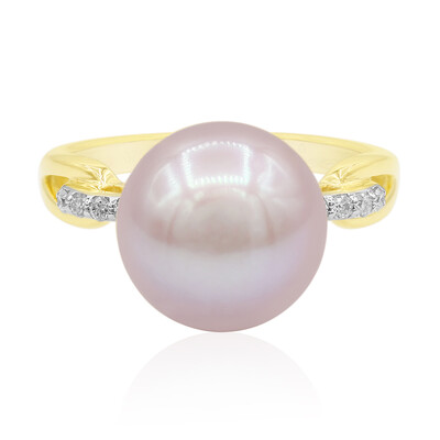 Anillo en oro con Perla Ming rosa (TPC)