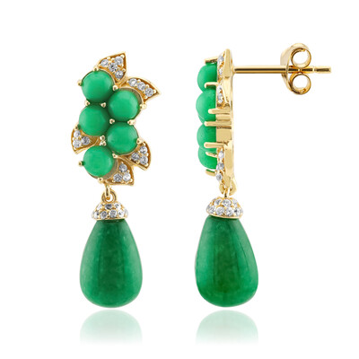 Pendientes en plata con Jade verde