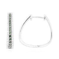 Pendientes en plata con Diamante verde