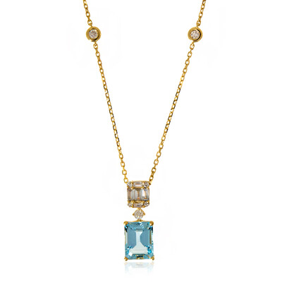 Collar en oro con Aguamarina de Brasill AAA (AMAYANI)