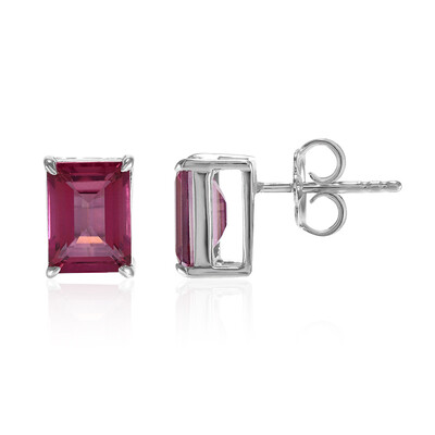 Pendientes en plata con Topacio rosa