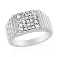 Anillo de hombre en plata con Zircón