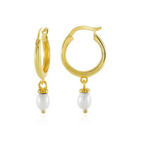 Pendientes en plata con Perla blanca Freshwater