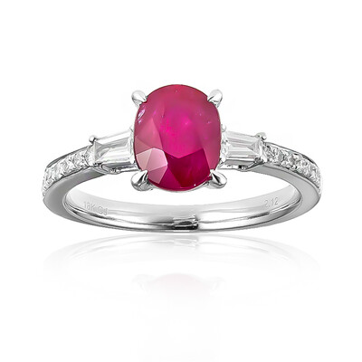 Anillo en oro con Rubí de Mozambique AAA (CIRARI)