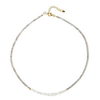 Collar en plata con Piedra de Luna arcoíris