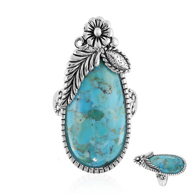 Anillo en plata con Turquesa azul del Mohave Kingman (Art of Nature)
