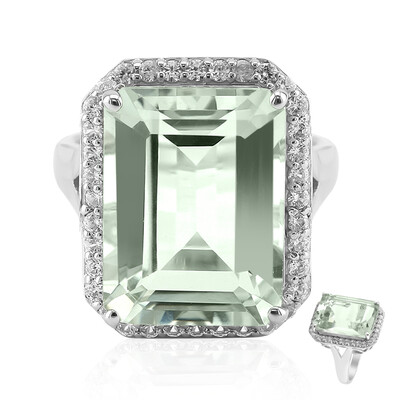 Anillo en plata con Amatista verde