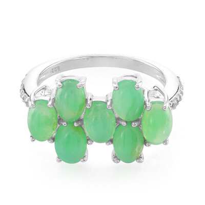Anillo en plata con Crisoprasa imperial