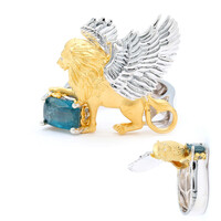 Anillo en plata con Cianita petróleo (Gems en Vogue)