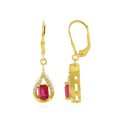 Pendientes en plata con Rubí de Bemainty