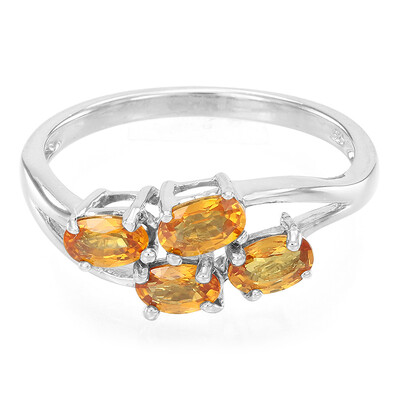 Anillo en plata con Zafiro naranja
