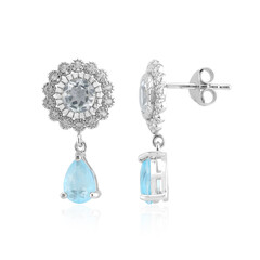 Pendientes en plata con Cuarzo azul pastel