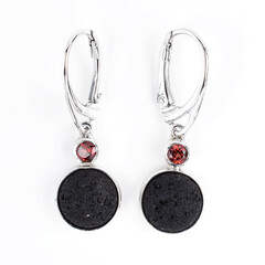 Pendientes en plata con Perla de lava