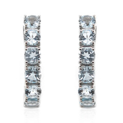 Pendientes en plata con Topacio azul cielo
