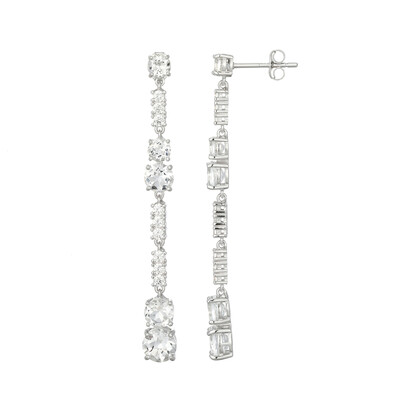 Pendientes en plata con Topacio blanco (Adela Silber)