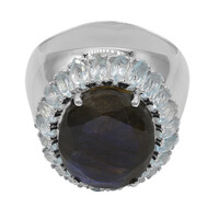Anillo en plata con Labradorita
